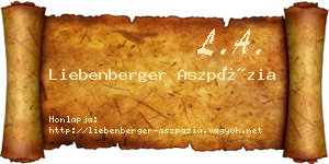 Liebenberger Aszpázia névjegykártya